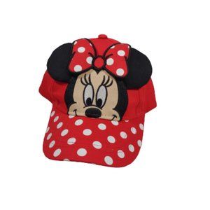 Disney Minnie Mouse Red and White Polka Dot 3D Hat Child Size Adjustable